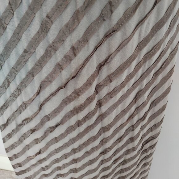 Soft Surroundings Diagonal Ribbon Pattern Tan Maxi Pull-On Skirt Size Large - Picture 3 of 6